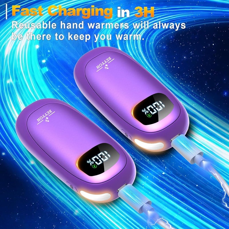 BEYYON B Hand Warmers Rechargeable-Electric Hand Warmers, Max 16 Hrs Warmth Up to 127℉, LED Display & Flashlight, Dual-Side Heating Portable Heater for Golf Hunting Camping for Men Women, Valentine's Day Gifts - Image 5